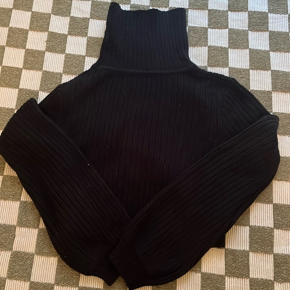 Cropped Balloon Sleeve Sweater